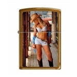 Zippo Lighter - Sexy Cowgirl White Outfit Toffee - 853290