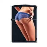 Zippo Lighter - Sexy Girl in Blue Panties Black - 853293