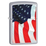 Zippo Lighter - Old Glory Satin Chrome - 853409