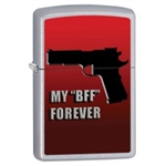 Zippo Lighter - My BFF Forever Satin Chrome - 853410