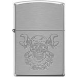Zippo Lighter - Skull With Wrenches Brushed Chrome - 853942