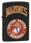 Zippo Lighter - U.S. Marines Logo Black Matte - 853965