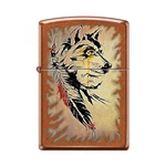 Zippo Lighter - Wolf with Feathers Toffee - 854026