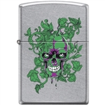 Zippo Lighter - Peeking/Laughing Skull Street Chrome - 854044