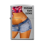 Zippo Lighter - Texas Tan Line Brushed Chrome - 854062