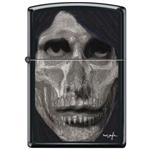 Zippo Lighter - Neal Taylor Skull Face Black Matte - 854226