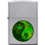 Zippo Lighter - Ying Yang Pot Leaf Pipe Lighter Street Chrome - 854432