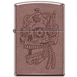 Zippo Lighter - Steampunk Etched Skull Antique Copper - 854628
