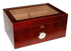 Humidor - Milano Large Glasstop Rosewood - HUM-75DRG