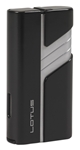 Lotus Hercules L62 Double Jet Lighter w/Cigar Punch Black/Chrome - L6230