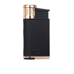 Colibri Lighter - Evo Angled Single Jet Black & Rose Gold - LI520C5