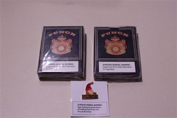 Punch Cigar Brand Playing Cards with Punch Character Lapel Pin Set