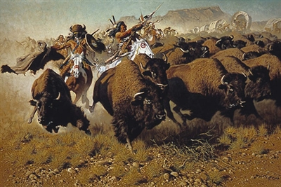 Attack on the Wagon Train by Frank McCarthy
