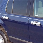 Ford Explorer Chrome Door Handle Covers, with passenger keyhole, 2002, 2003, 2004, 2005, 2006, 2007, 2008, 2009, 2010