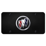 Buick Tri-Color Fill Chrome Logo on Black License Plate