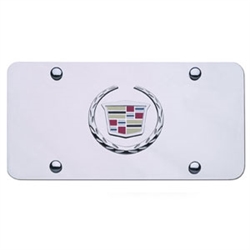Cadillac License Plate with Wreath and Crest Logo
