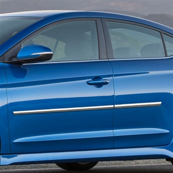 Hyundai Elantra Chrome Body Side Moldings, 2007, 2008, 2009, 2010, 2011, 2012, 2013, 2014, 2015, 2016, 2017, 2018, 2019, 2020