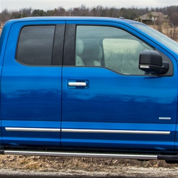 Ford F150 Chrome Body Side Moldings, 2015, 2016, 2017, 2018, 2019, 2020, 2021, 2022, 2023