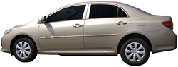 Toyota Corolla Painted Body Side Moldings with chrome inserts, 2009, 2010, 2011, 2012, 2013