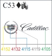 Katzkin Embroidery - Cadillac Logo with script (multi-color), EMB-C53