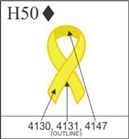 Katzkin Embroidery - Yellow Awareness Ribbon