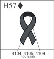 Katzkin Embroidery - Dark Grey Awareness Ribbon