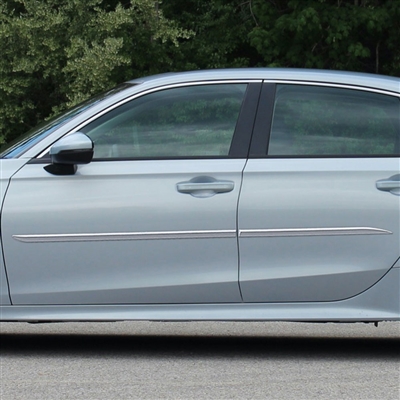 Honda Civic Sedan Painted Body Side Moldings (beveled design), 2022, 2023