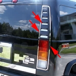 Hummer H2 Chrome Taillight Accent Trim, 2003, 2004, 2005, 2006, 2007, 2008, 2009