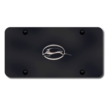 Chevrolet Impala Logo License Plate - Black and Chrome