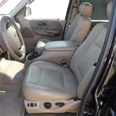 Ford F150 Crew Cab XLT Lariat Katzkin Leather Seat Upholstery, 2003 (LB 2 passenger front, 60/40 rear)