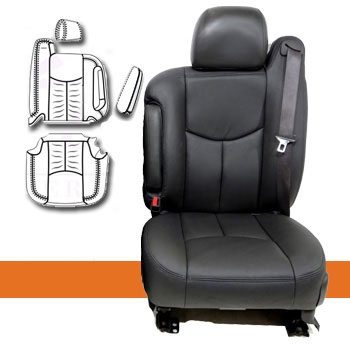 Chevrolet Tahoe Katzkin Leather Seat Upholstery, 2003, 2004, 2005, 2006 (quad buckets, with third row seating)