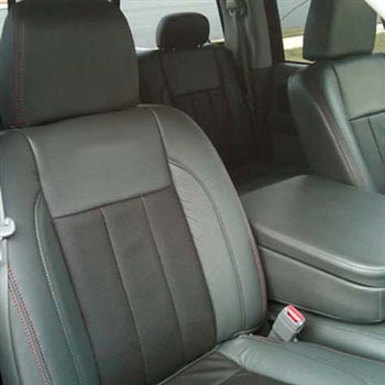 Dodge Ram Mega Cab Katzkin Leather Seat Upholstery, 2006, 2007, 2008 (2 passenger front seat with plastic trim bezel)