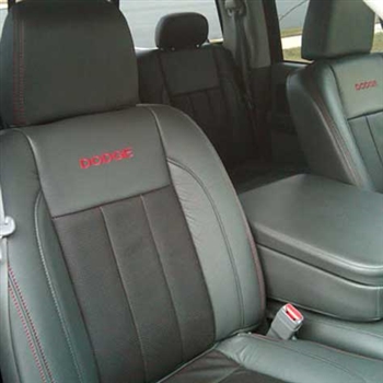 Dodge Ram Quad Cab SLT Katzkin Leather Seat Upholstery, 2006, 2007, 2008 (2 passenger front seat with plastic bezel, solid rear)