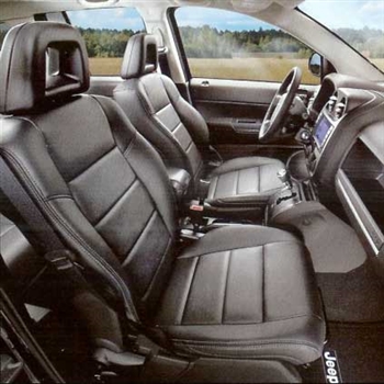 Jeep Patriot Katzkin Leather Seat Upholstery (without fold flat passenger seat, with SRS airbags), 2007, 2008, 2009