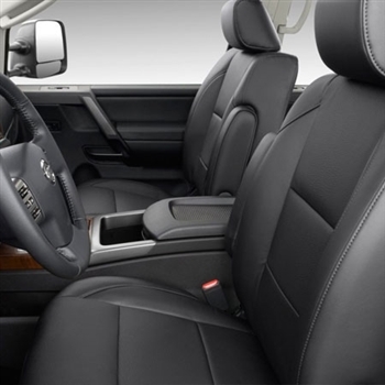 NISSAN TITAN CREW CAB SV Katzkin Leather Seat Upholstery, 2012, 2013, 2014 (3 passenger front seat with center storage armrest)