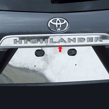 Toyota Highlander Chrome License Bar with Letter cut-out, 2008, 2009, 2010, 2011, 2012, 2013