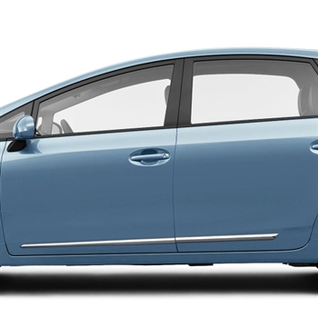 Toyota Prius V Chrome Lower Door Moldings, 2012, 2013, 2014, 2015, 2016, 2017, 2018