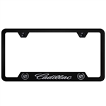 Cadillac Script Laser Etched Black License Plate Frame