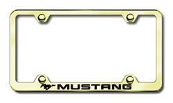 Ford Mustang Logo Premium Gold License Plate Frame