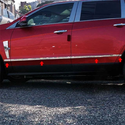 Cadillac SRX Chrome Door Molding Insert Trim, 8pc 2010, 2011, 2012, 2013, 2014, 2015, 2016