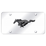Black Pearl Mustang Logo on Chrome Plate