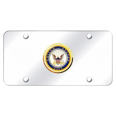 Chrome License Plate - US Navy