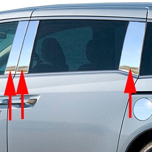 Honda Odyssey Chrome Pillar Post Trim, 2011, 2012, 2013, 2014, 2015, 2016, 2017