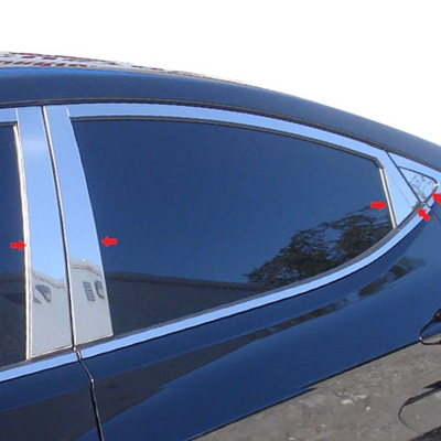 Hyundai Elantra Chrome Pillar Post Trim, 10pc. Set, 2011, 2012, 2013