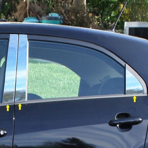 Kia Rio Chrome Pillar Post Trim, 2012, 2013, 2014, 2015, 2016, 2017