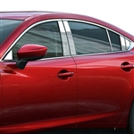 Mazda 6 Chrome Pillar Post Trim, 12pc, 2014, 2015, 2016, 2017, 2018, 2019, 2020, 2021
