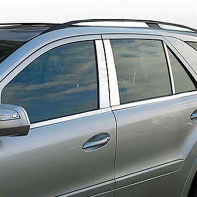 Mercedes ML Chrome Pillar Post Trim, 6pc. set, 1998, 1999, 2000, 2001, 2002, 2003, 2004, 2005