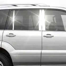 Lexus GX 470 Chrome Pillar Post Trim, 2003, 2004, 2005, 2006, 2007, 2008, 2009