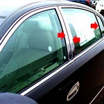Nissan Sentra Chrome Pillar Posts, 6pc. Set, 2000, 2001, 2002, 2003, 2004, 2005, 2006