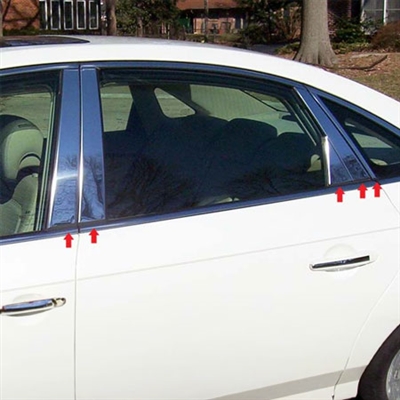 Hyundai Azera Chrome Pillar Post Trim, 10pc  2006, 2007, 2008, 2009, 2010, 2011